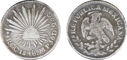1/2 REAL GUDALUPE Y CALVO (1848)