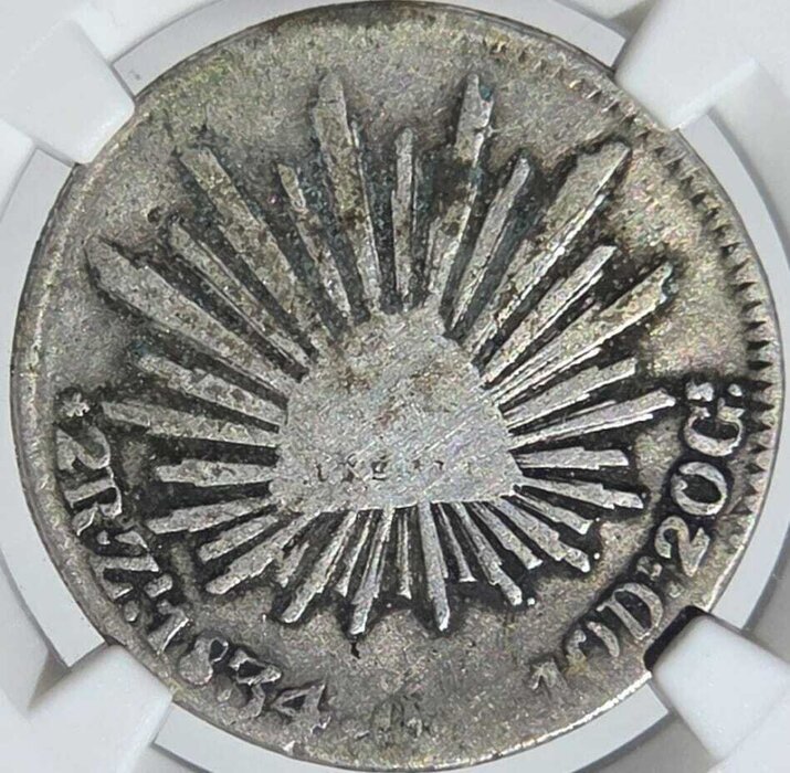 2 REALES ZACATECAS 1834 OM