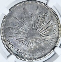 4 REALES ZACATECAS 1848 OM