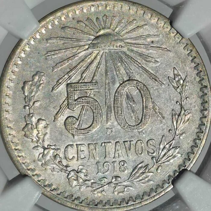 50 CENTAVOS MÉXICO 1918/7 COSPEL PEQUEÑO