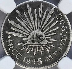 1/2 REAL GUADALUPE Y CALVO 1845 MP