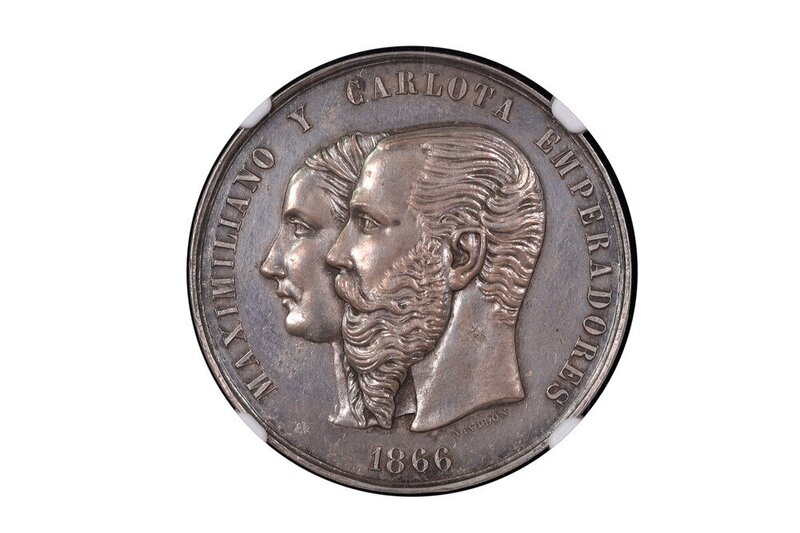MEDALLA DE MAXIMILIANO DE LA ORDEN DE GUADALUPE 1866 GROVE-127a