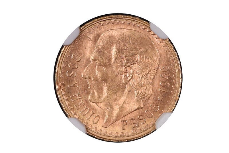 2.5 PESOS ORO MÉXICO 1946