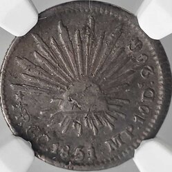 1/2 REAL GUADALUPE Y CALVO 1851 MP