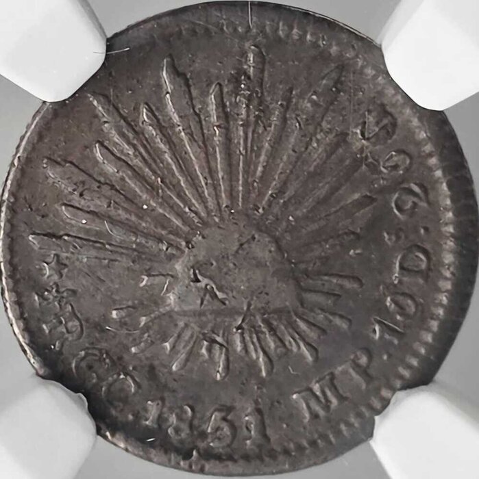 1/2 REAL GUADALUPE Y CALVO 1851 MP