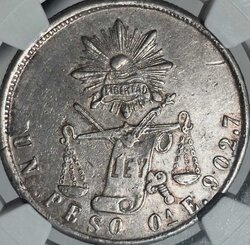 1 PESO OAXACA 1871 E
