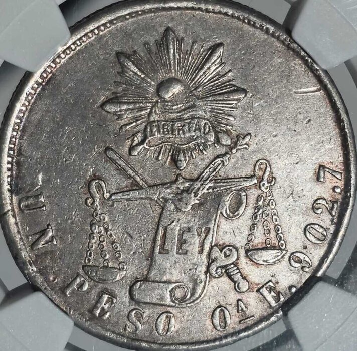 1 PESO OAXACA 1871 E