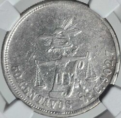 50 CENTAVOS DURANGO SOBRE MÉXICO 1887 C